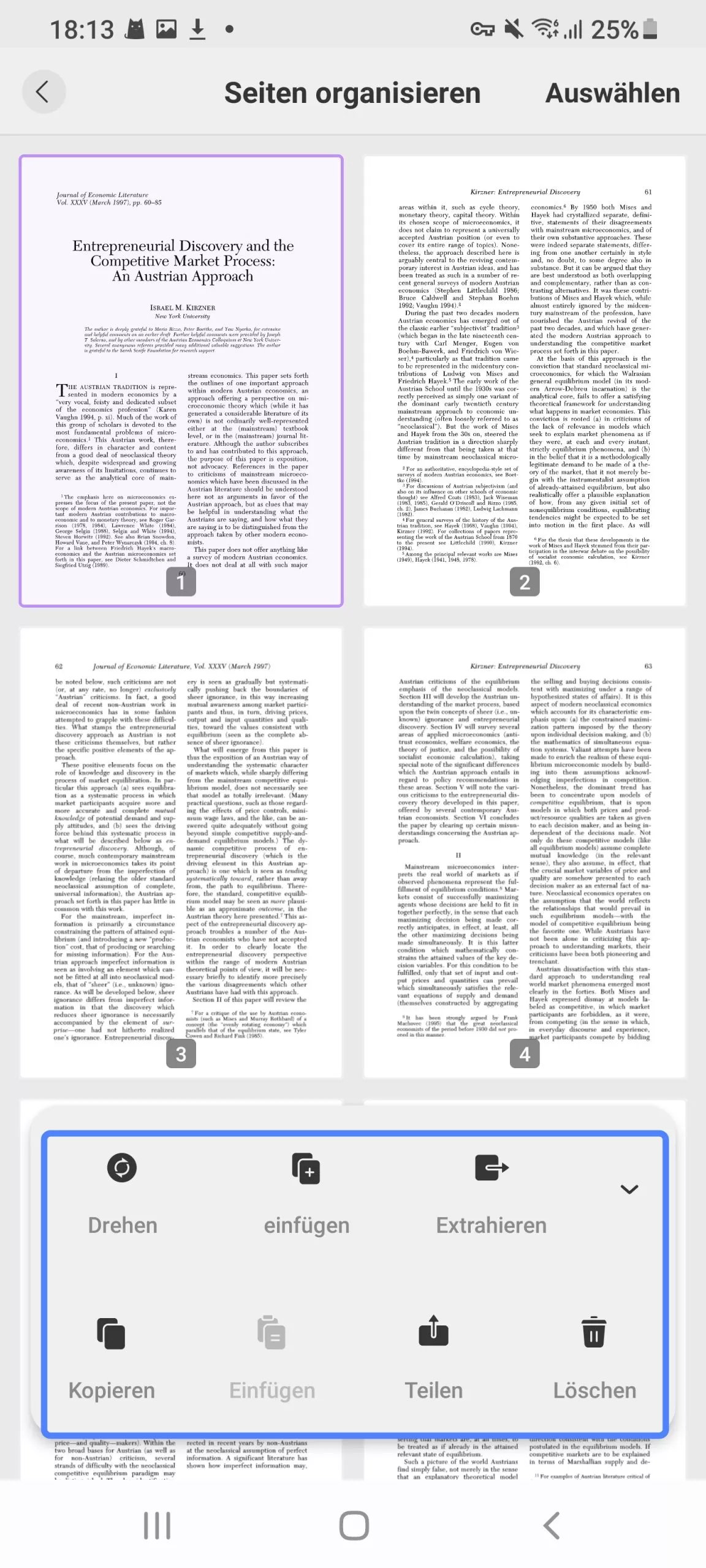 PDF Seiten auf Android organisieren