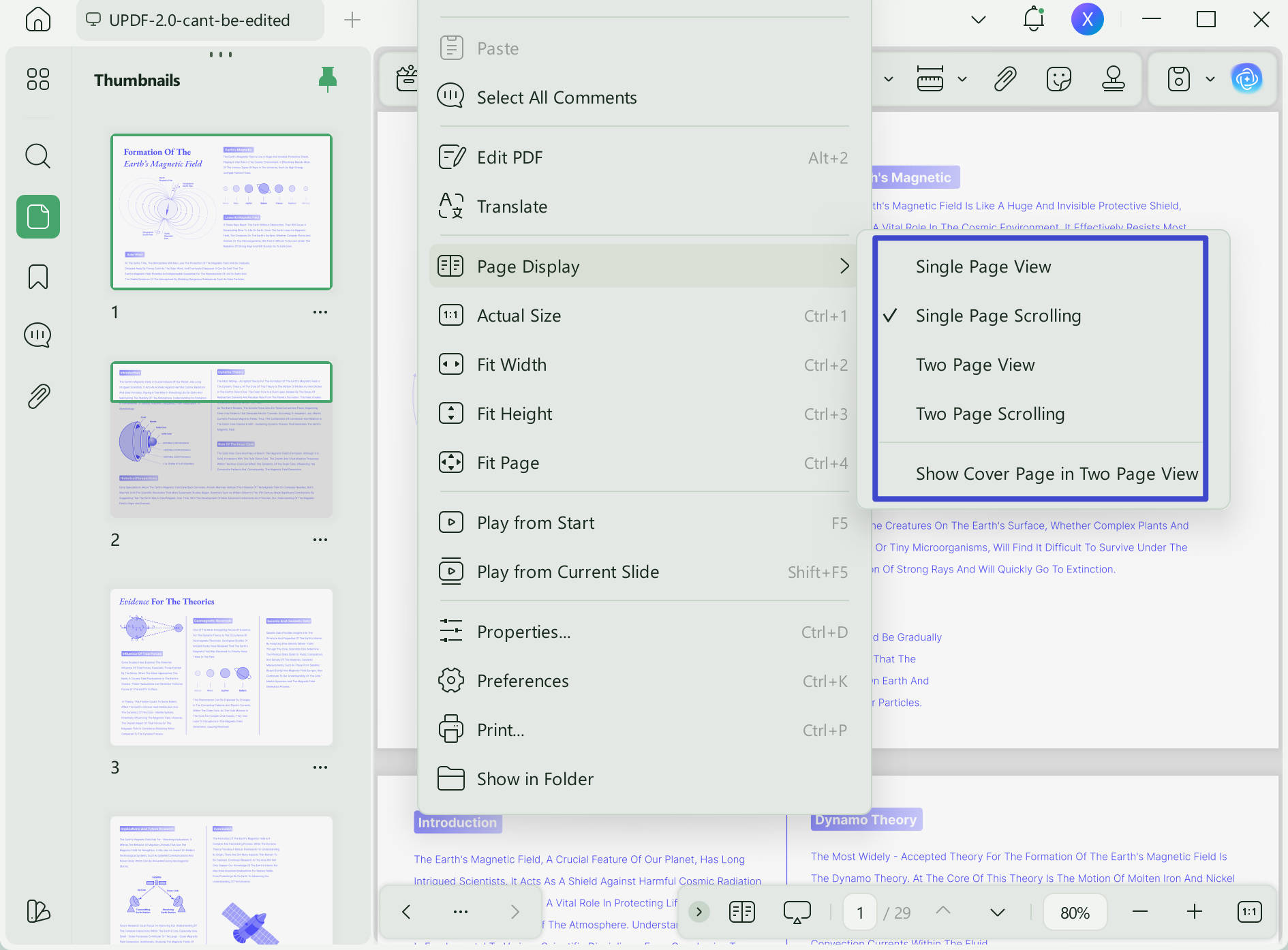 change pdf layout page display