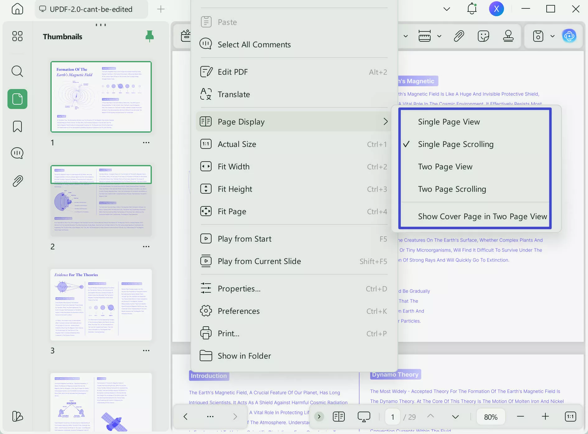 change pdf layout page display
