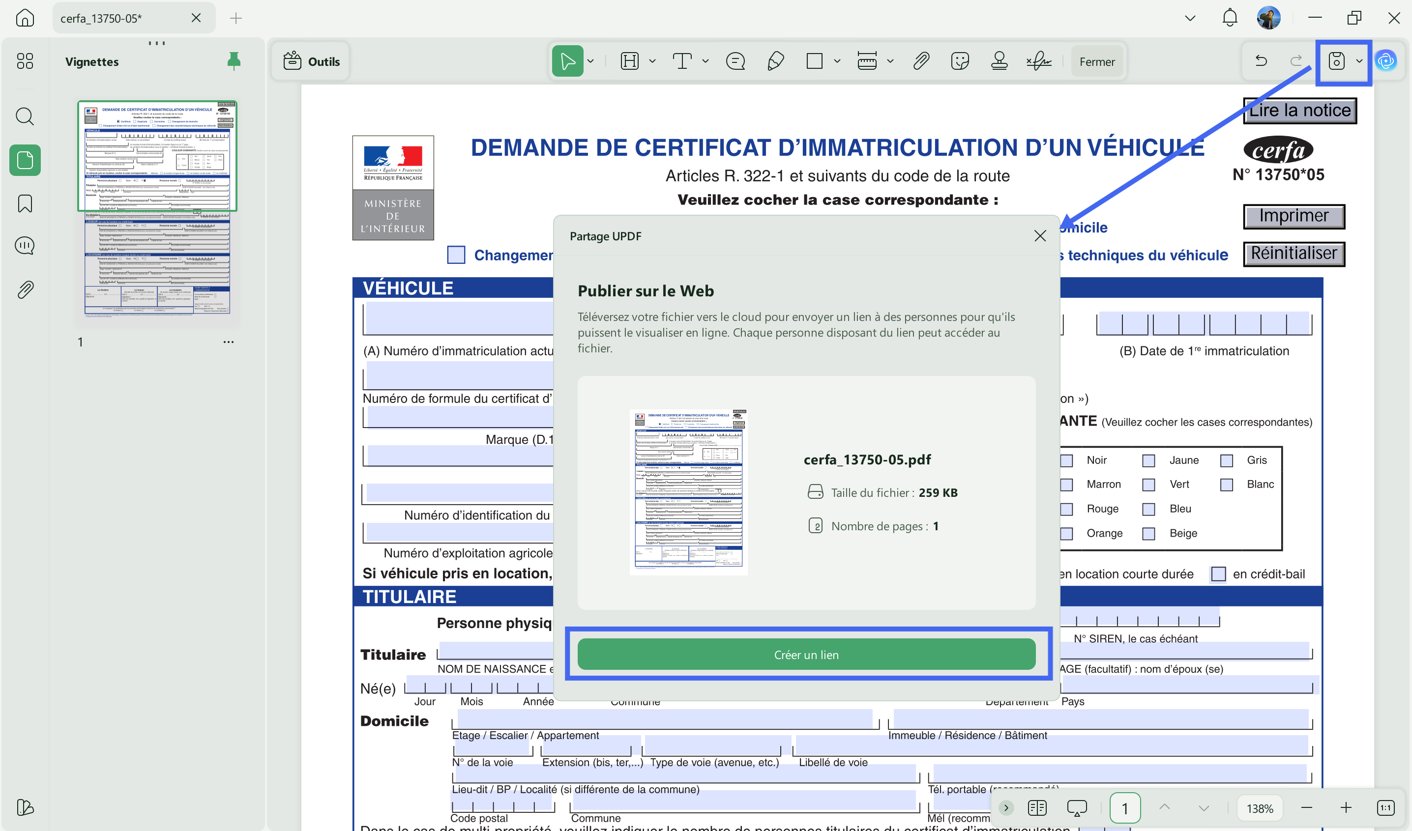 partager pdf par un lien hypertexte