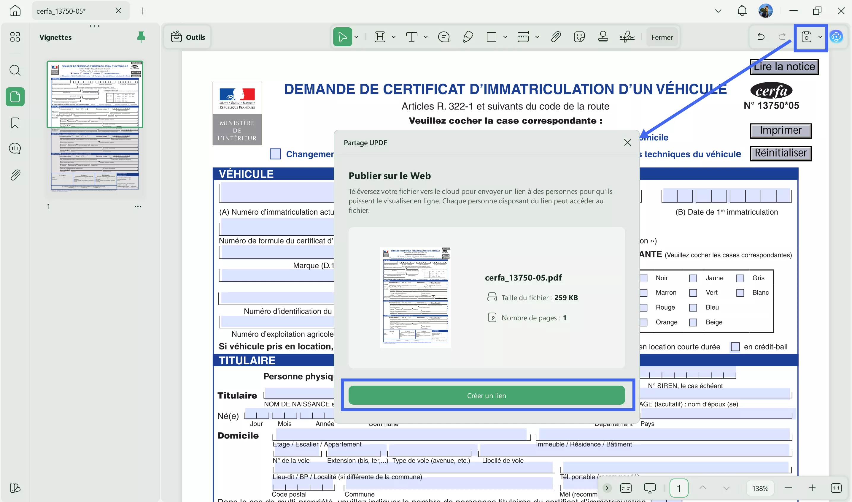 partager pdf par un lien hypertexte