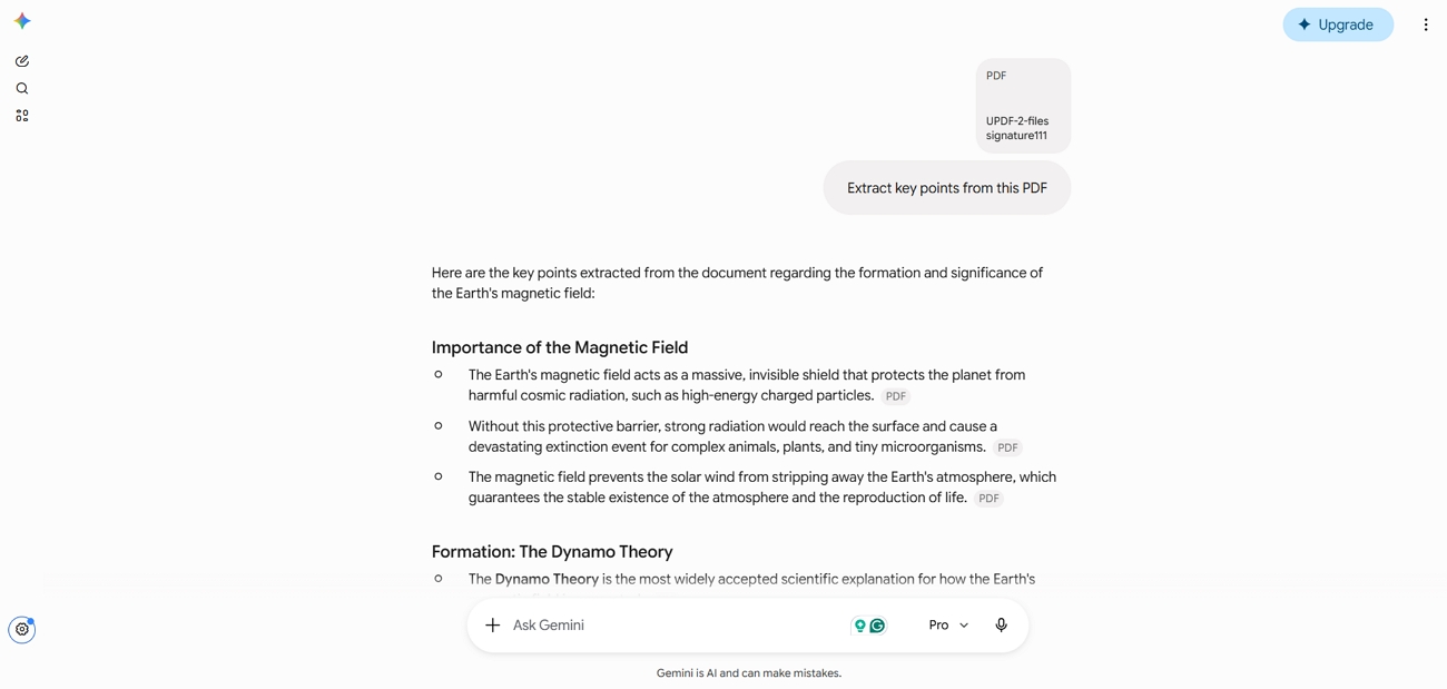 google gemini ai platform pdf chat