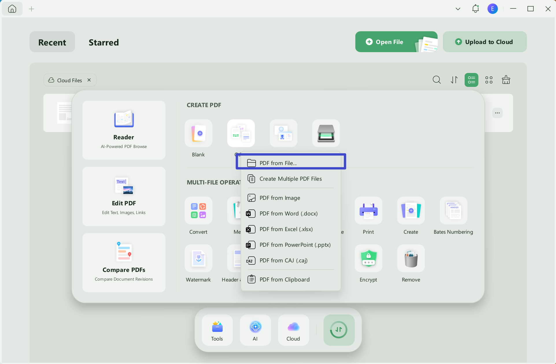 Create PDF from other file types
