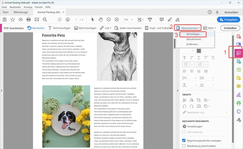 PDF Wasserzeichen einfügen - Adobe