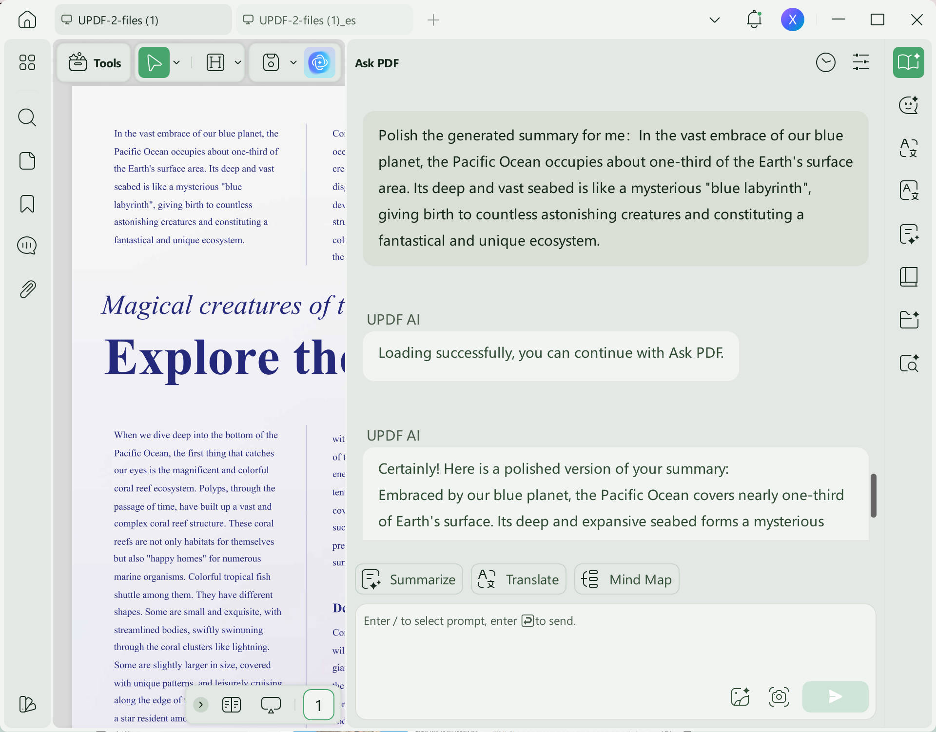 Polish the generated summary
