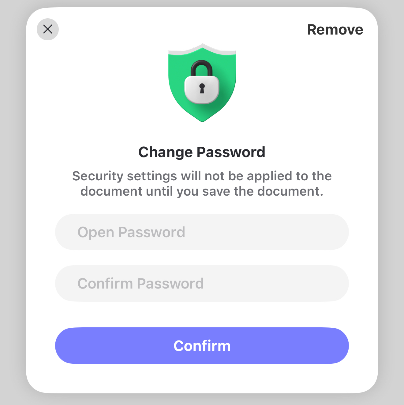 remove permission password from pdf ios