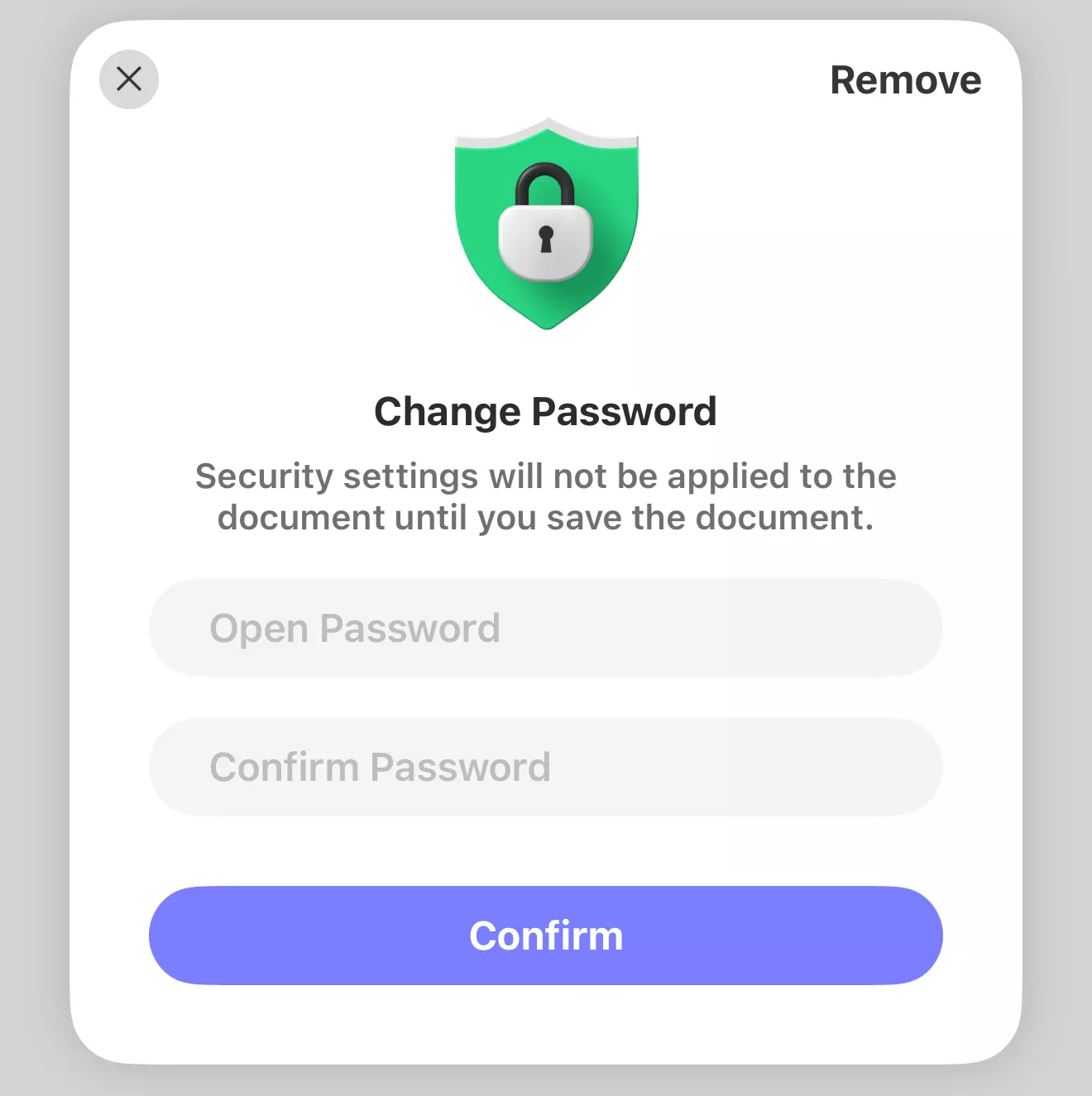 remove permission password from pdf ios