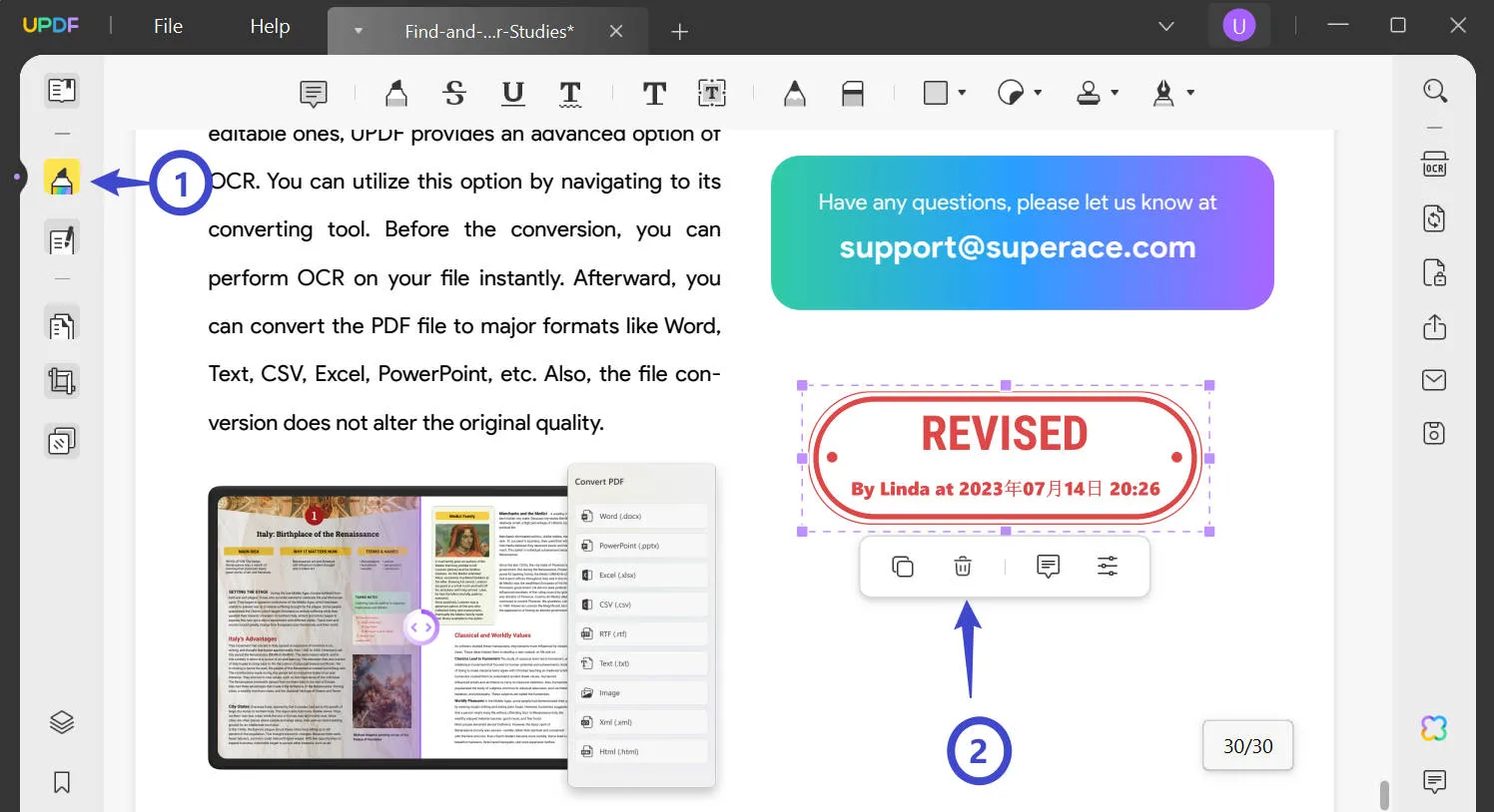 remove stamp from pdf