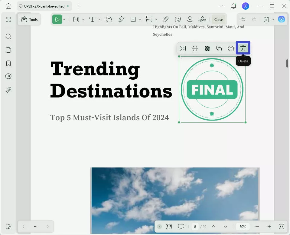 remove stamp from pdf