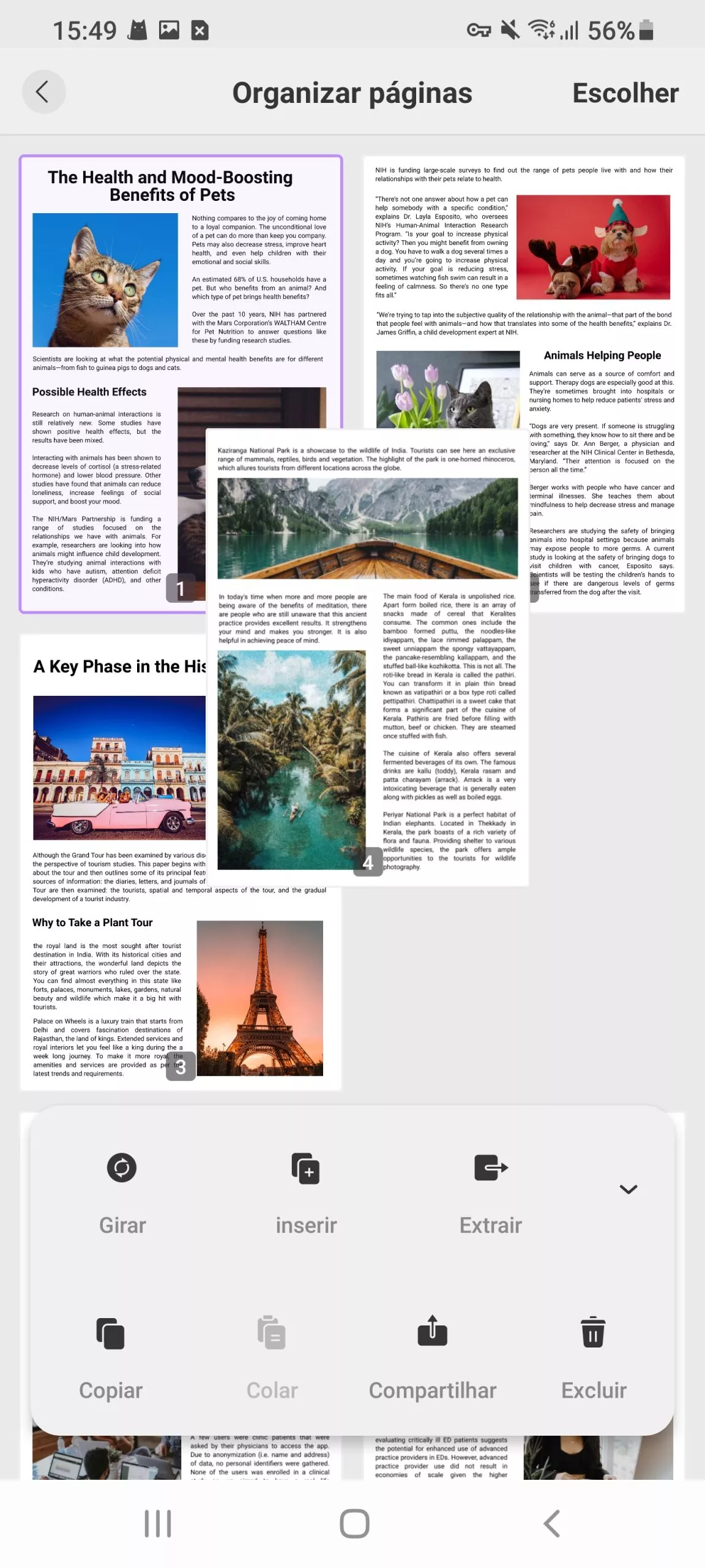 reordenar páginas no android