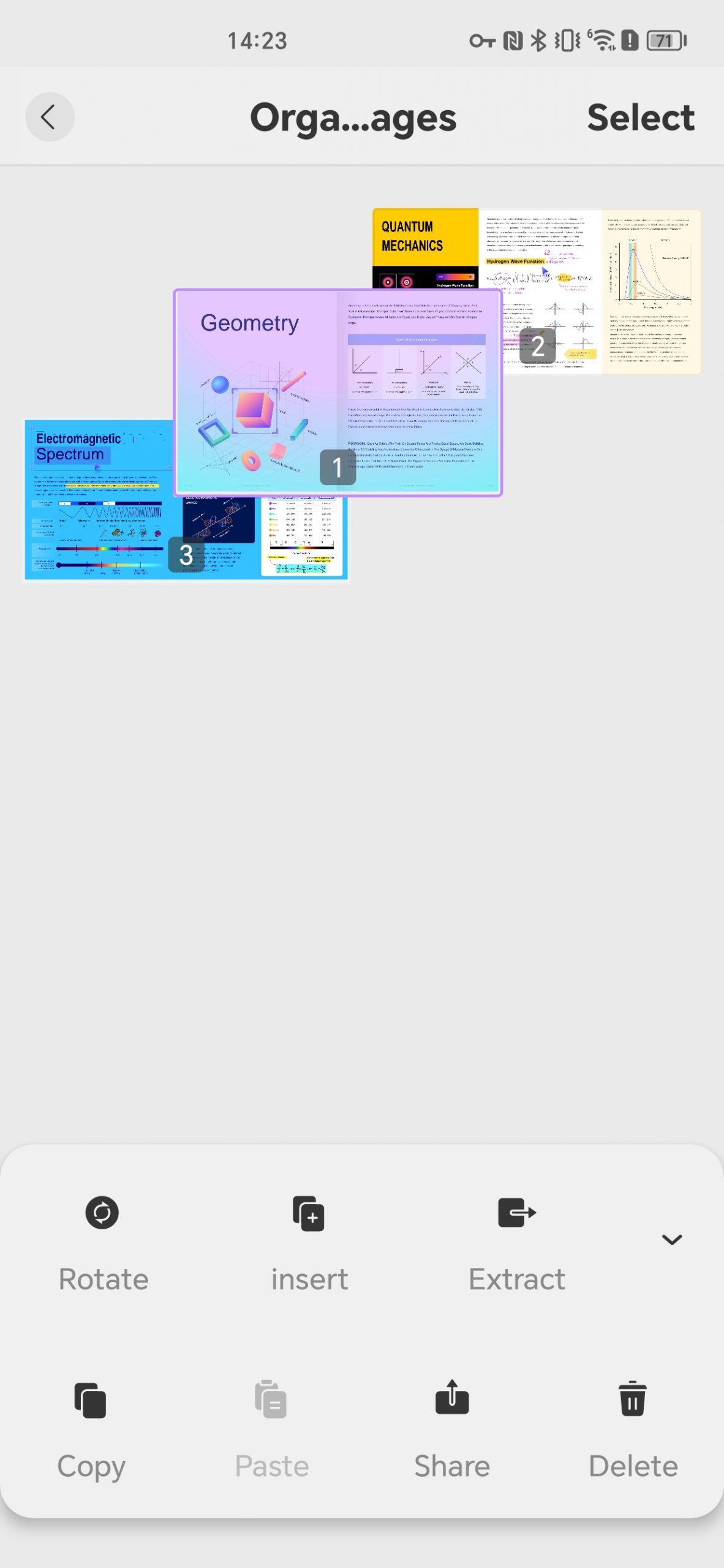 reorder pages android