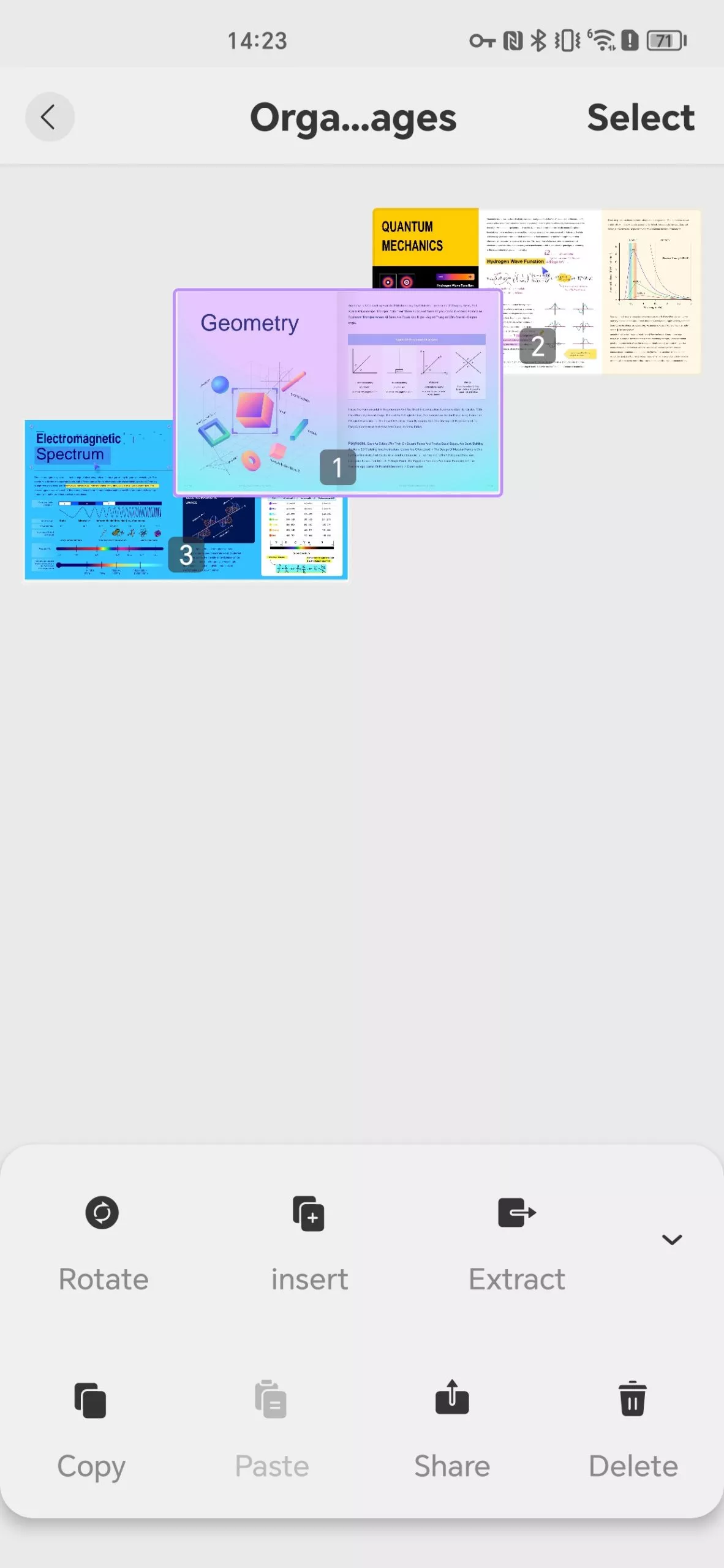 reorder pages android