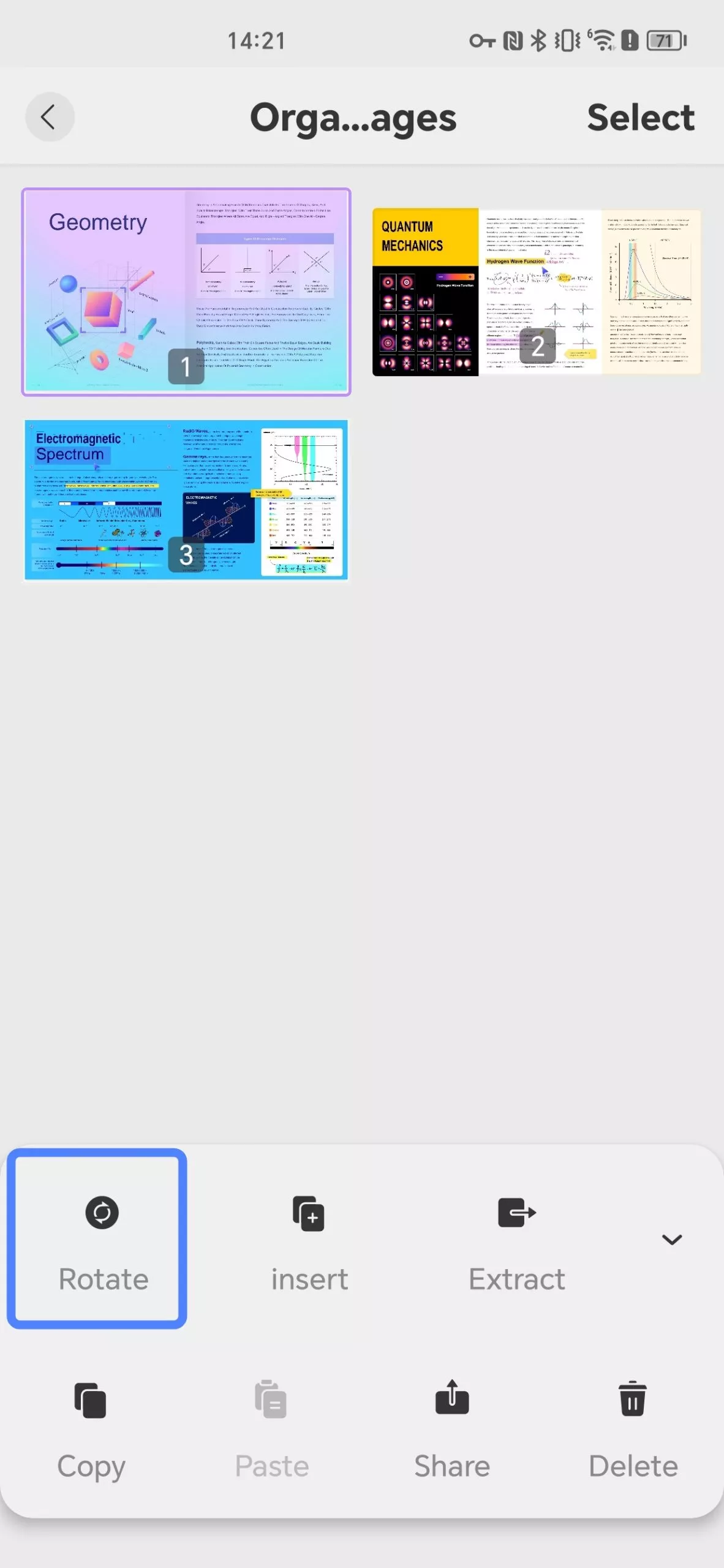 rotate pages android