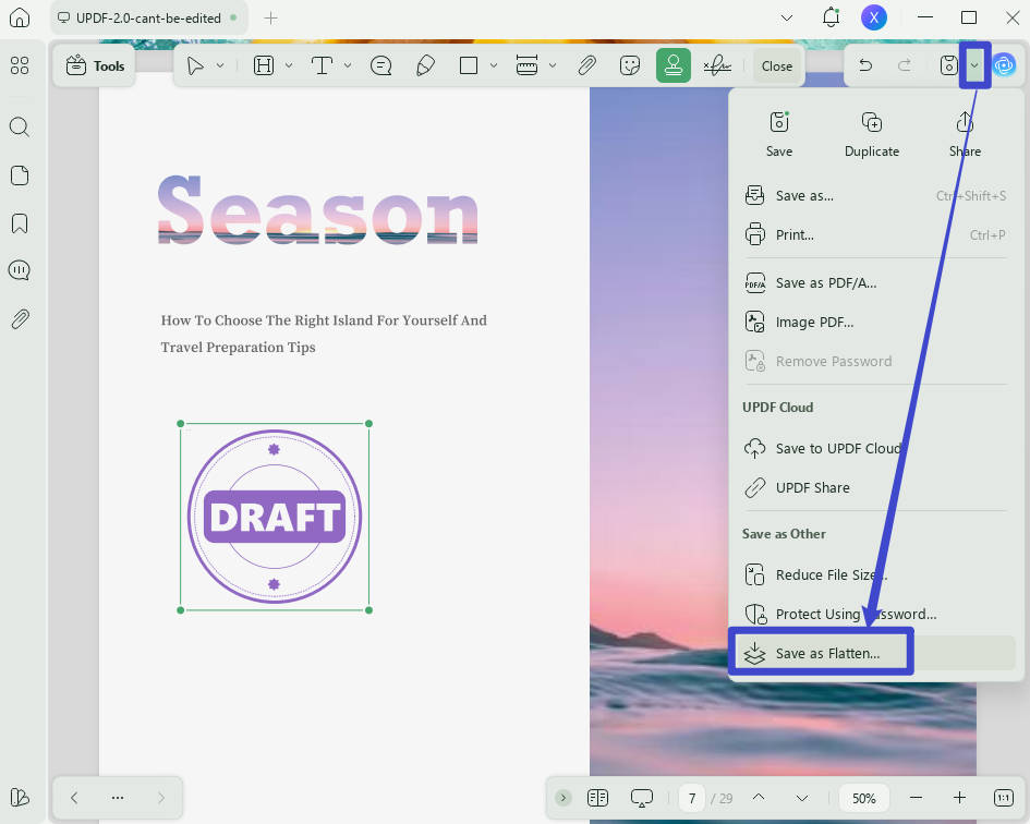 how to remove stamp from pdf document