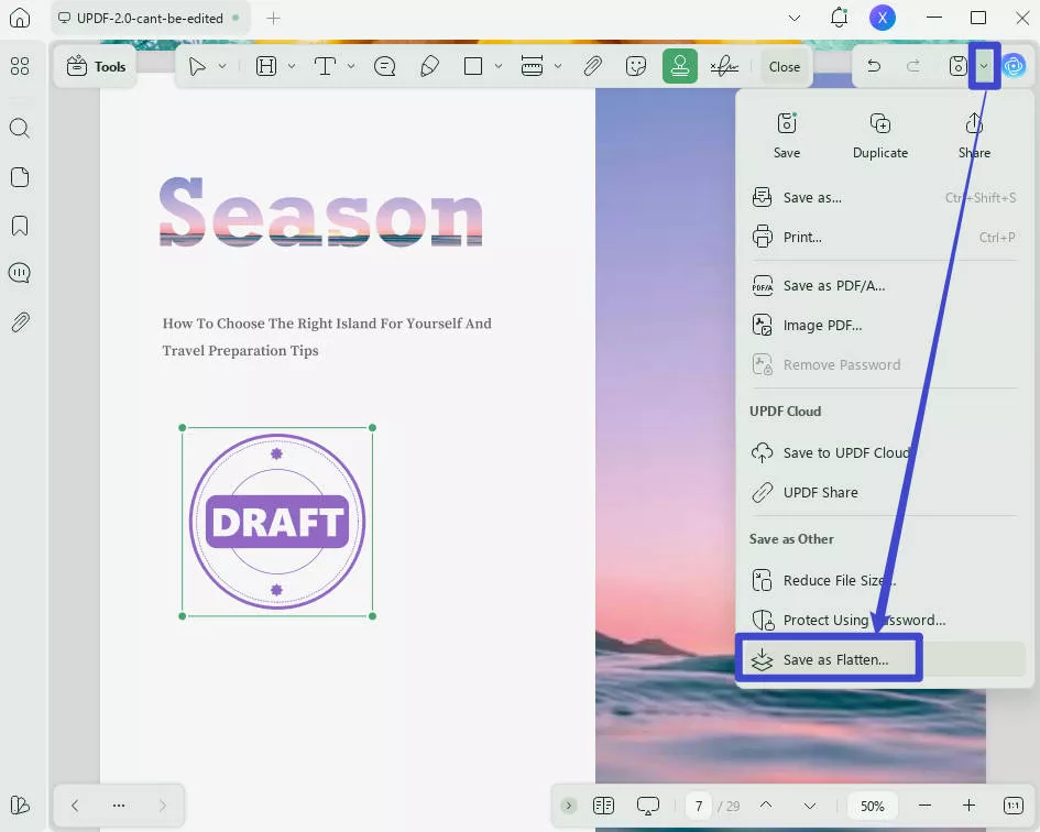 how to remove stamp from pdf document