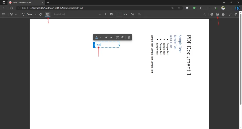 儲存旋轉的 pdf 頁面 Microsoft Edge