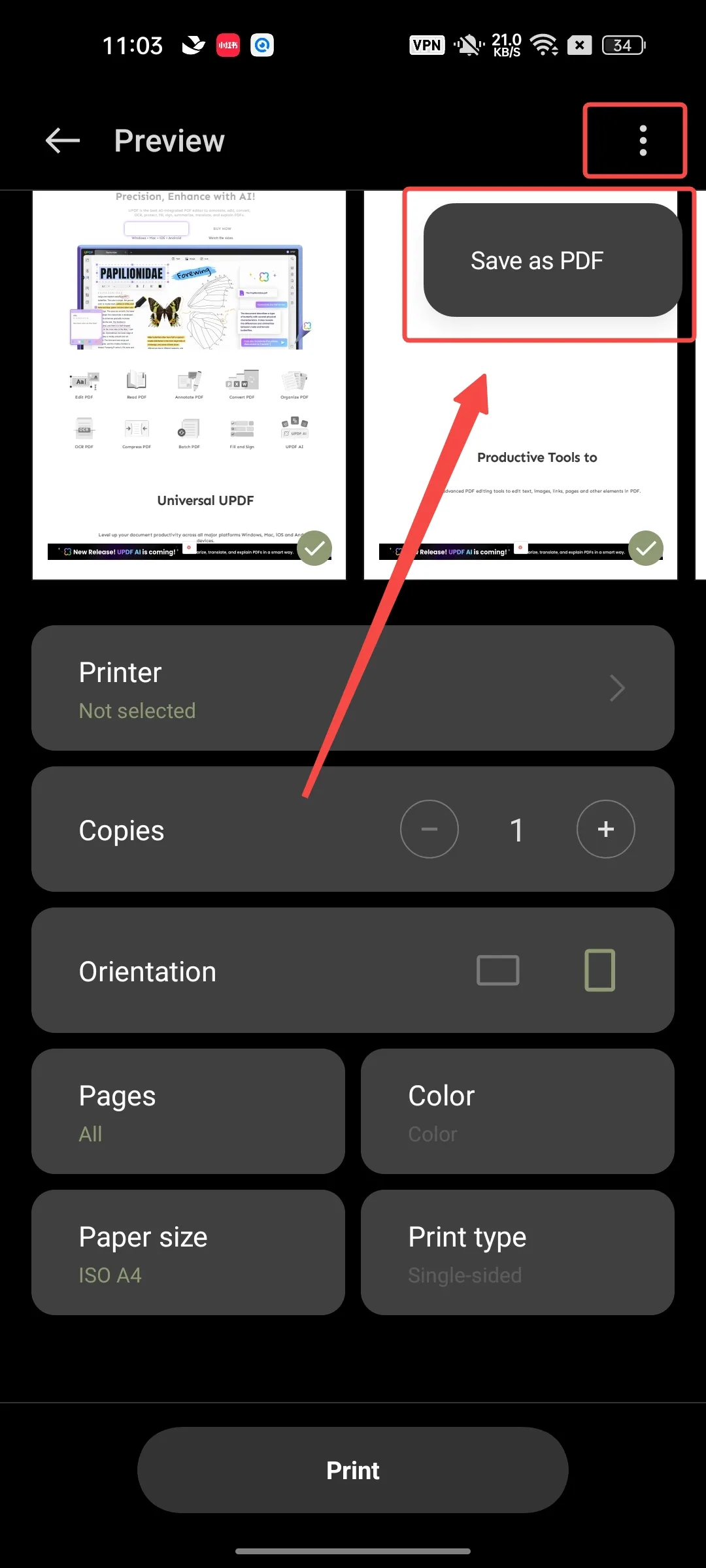 save as pdf android