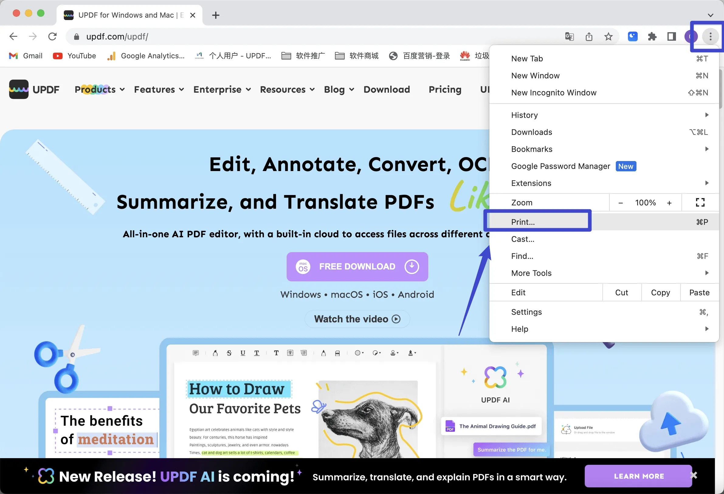 save a webpage as a pdf on mac from google