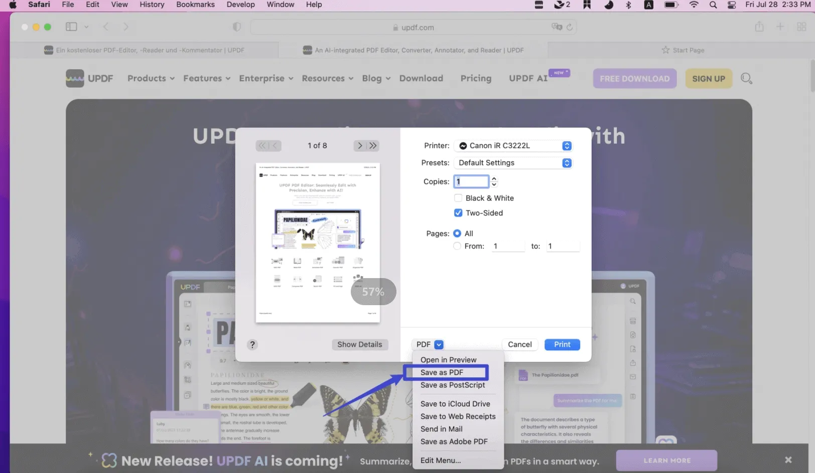 mac print to pdf missing