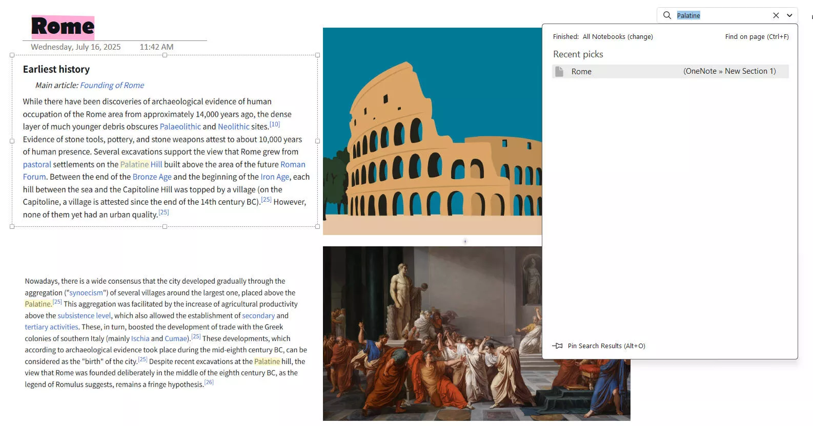 search image text onenote