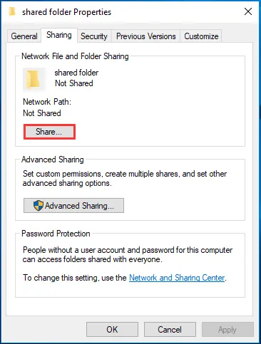 Share this folder on Windows