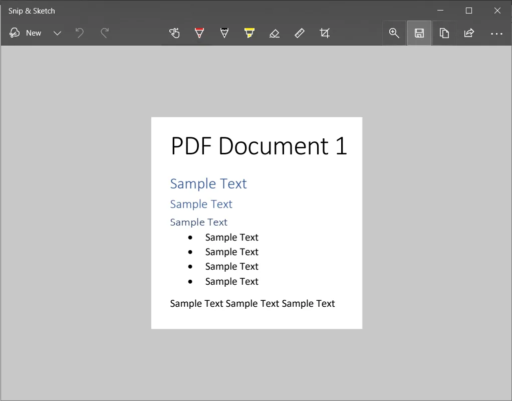 Einen Screenshot von PDF machen