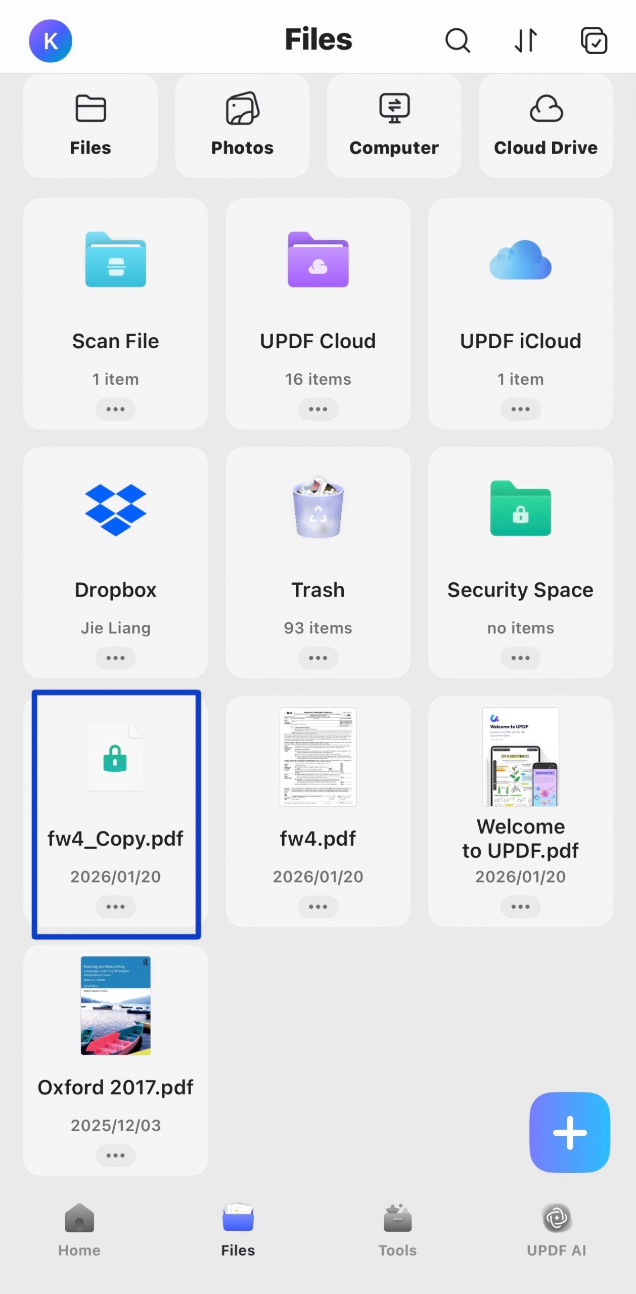 tap on the password-protected pdf