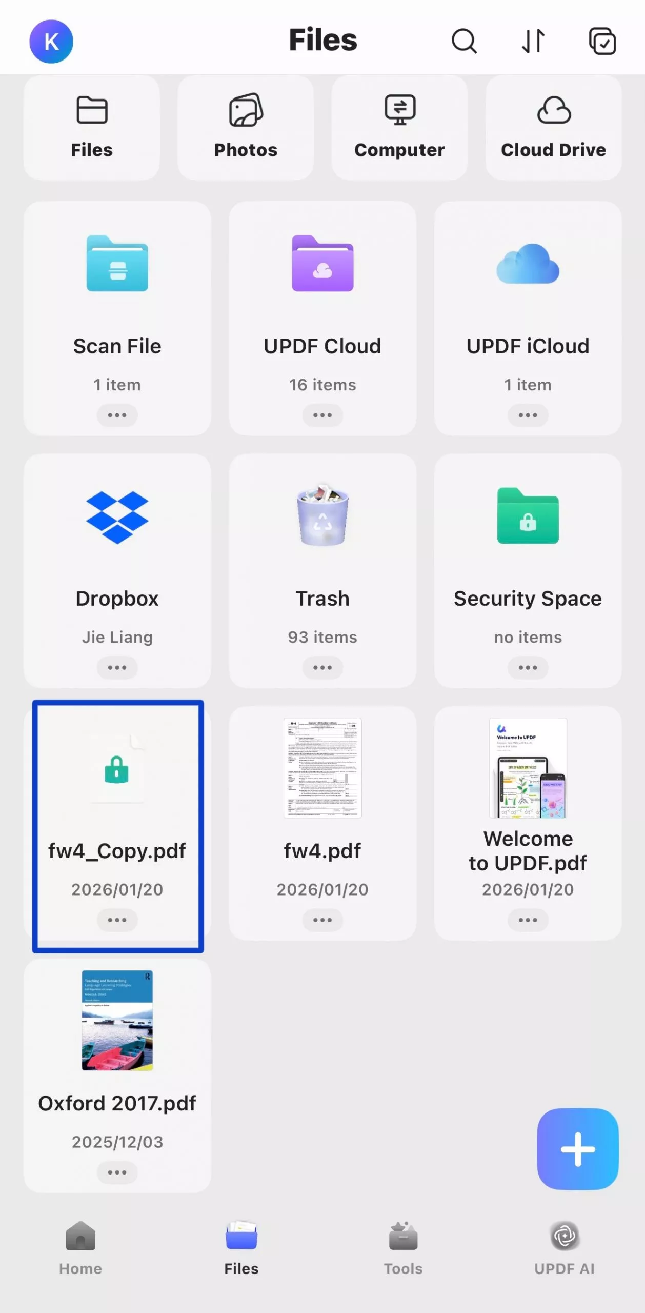 tap on the password-protected pdf