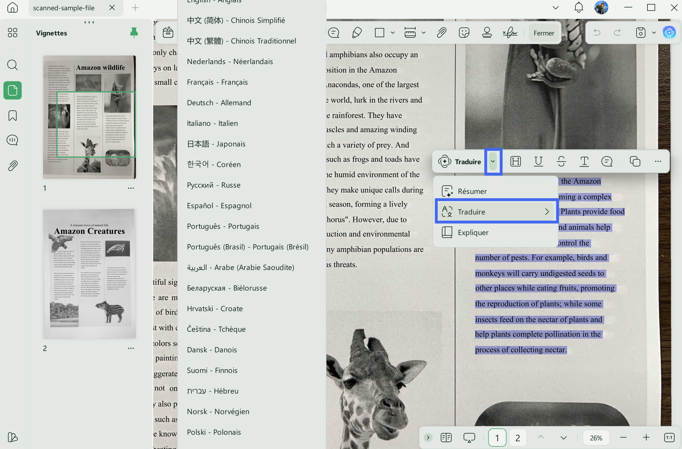 traduire pdf scanné