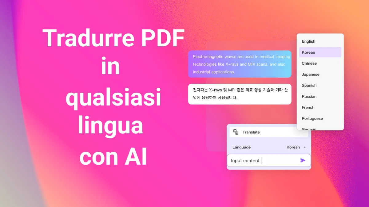 Come tradurre PDF con AI in qualsiasi lingua