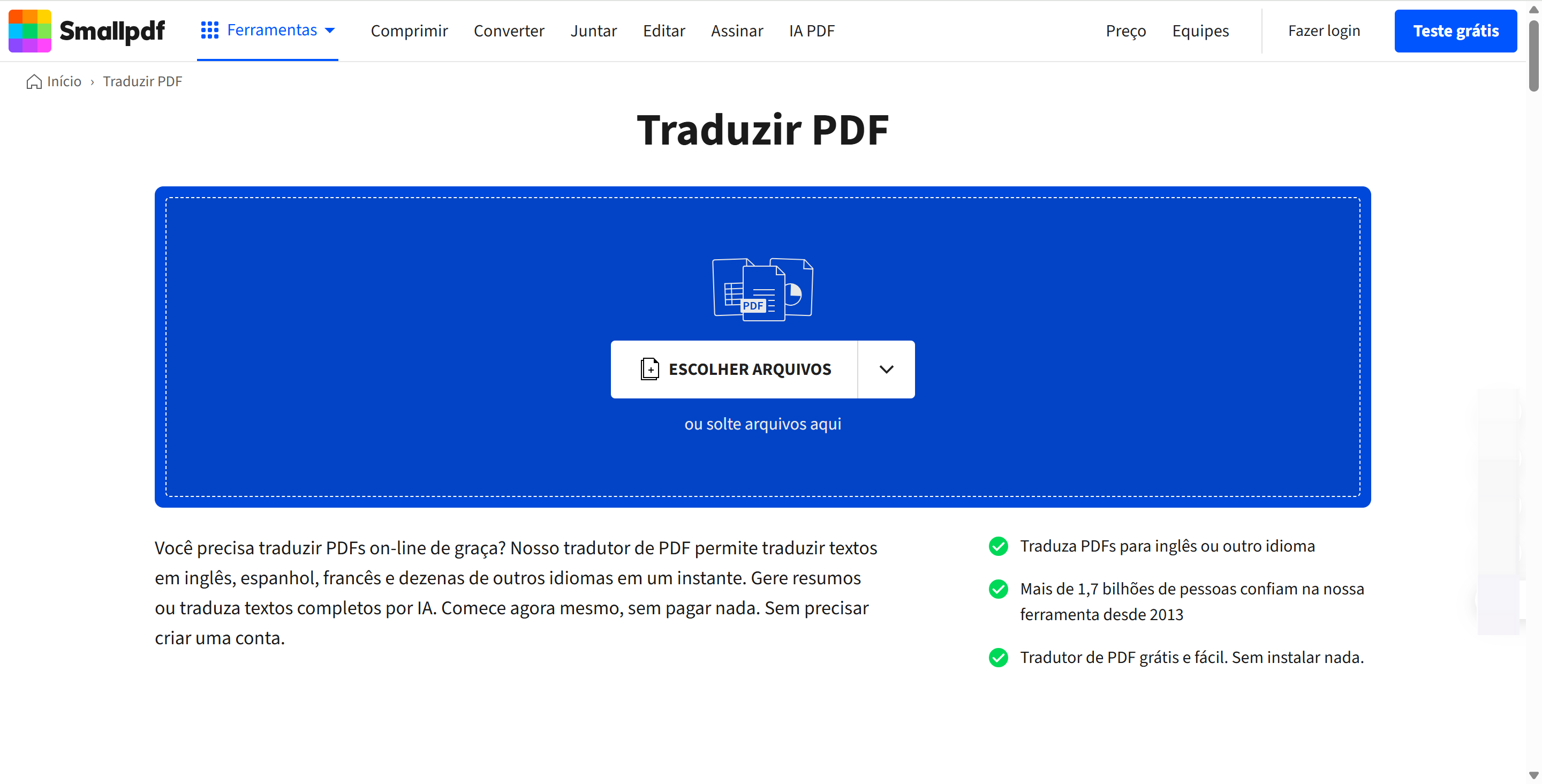 tradutor de pdf smallpdf