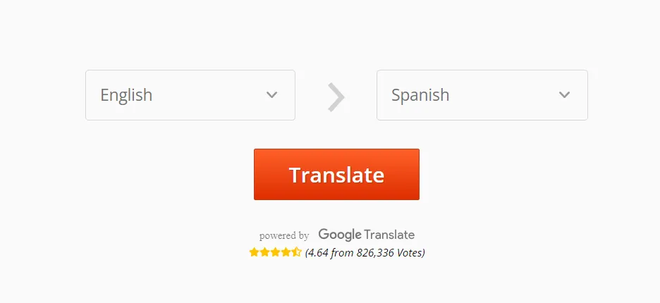 english to spanish document translation translate button