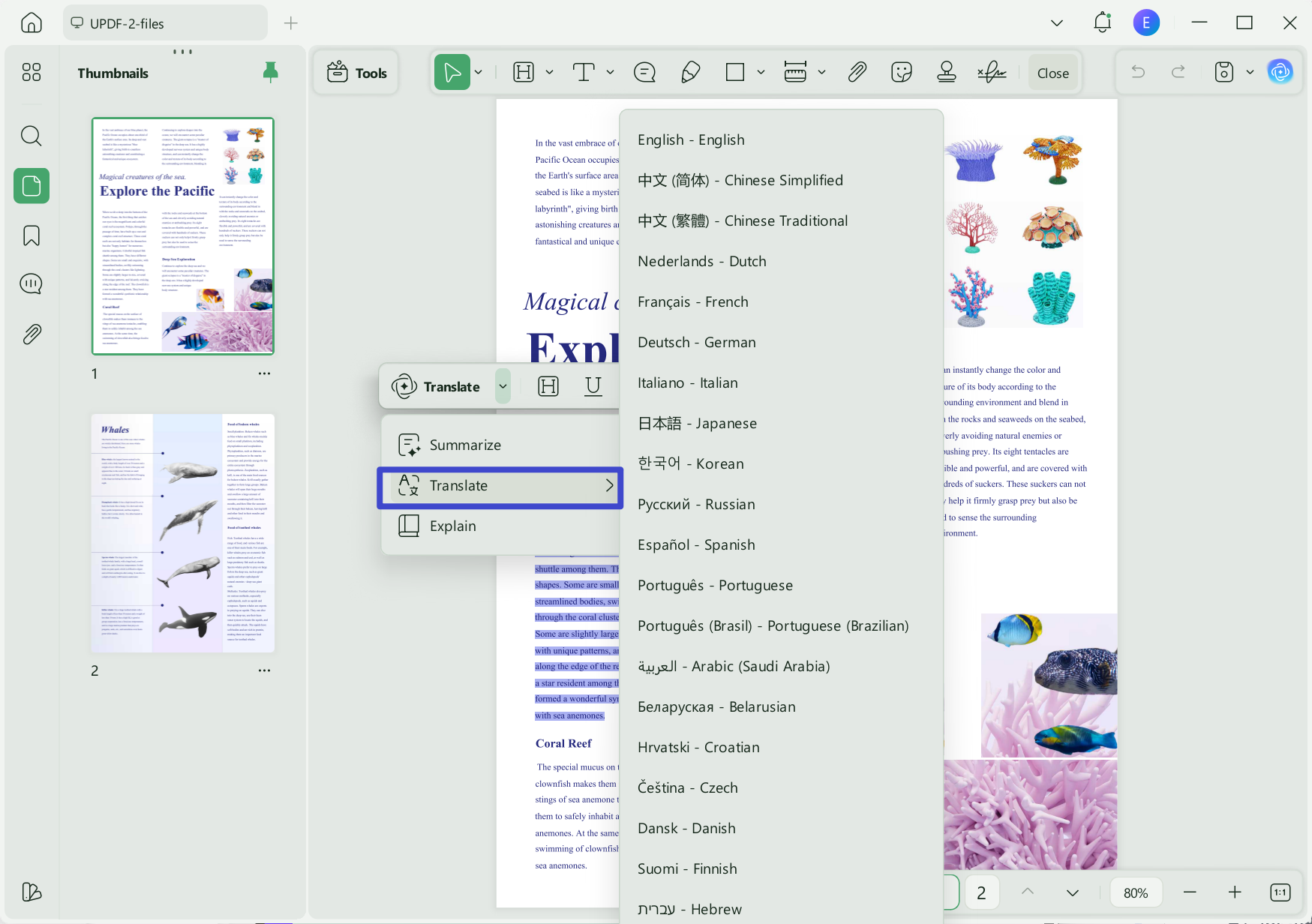translate within pdf offline