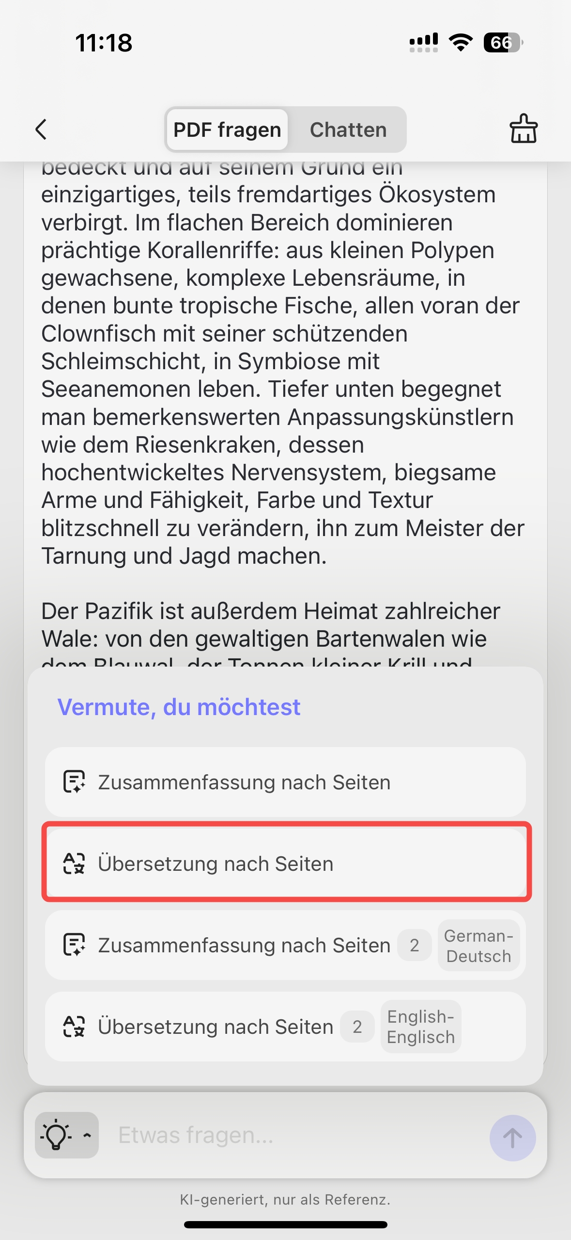 Übersetzung nach Seiten