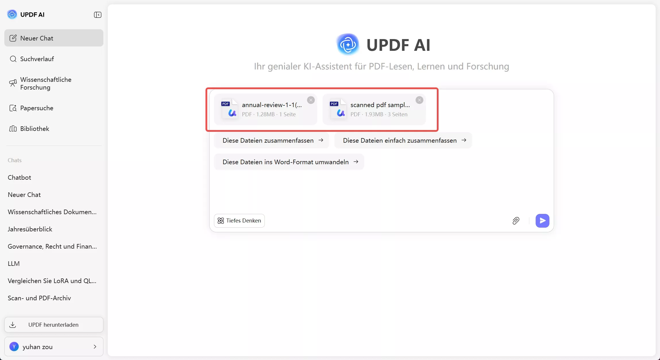 Mehrere PDFs übersetzen