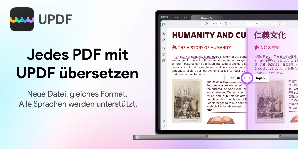 PDF übersetzen mit UPDF, ohne Layout und Format zu verändern