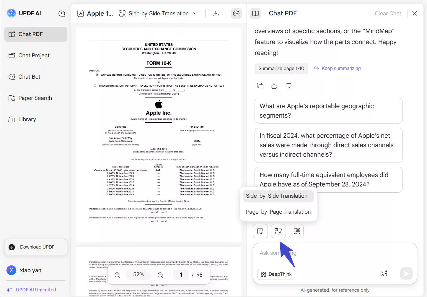 translation updf ai online