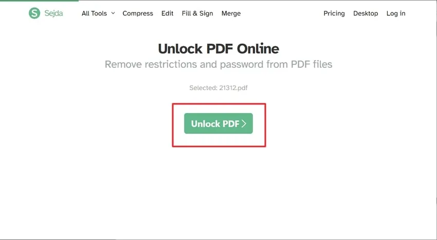 unlock permission protected pdf Sejda