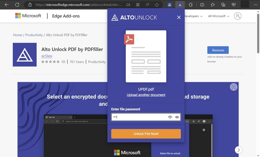 فتح المستند المحمي Alto unlock PDF