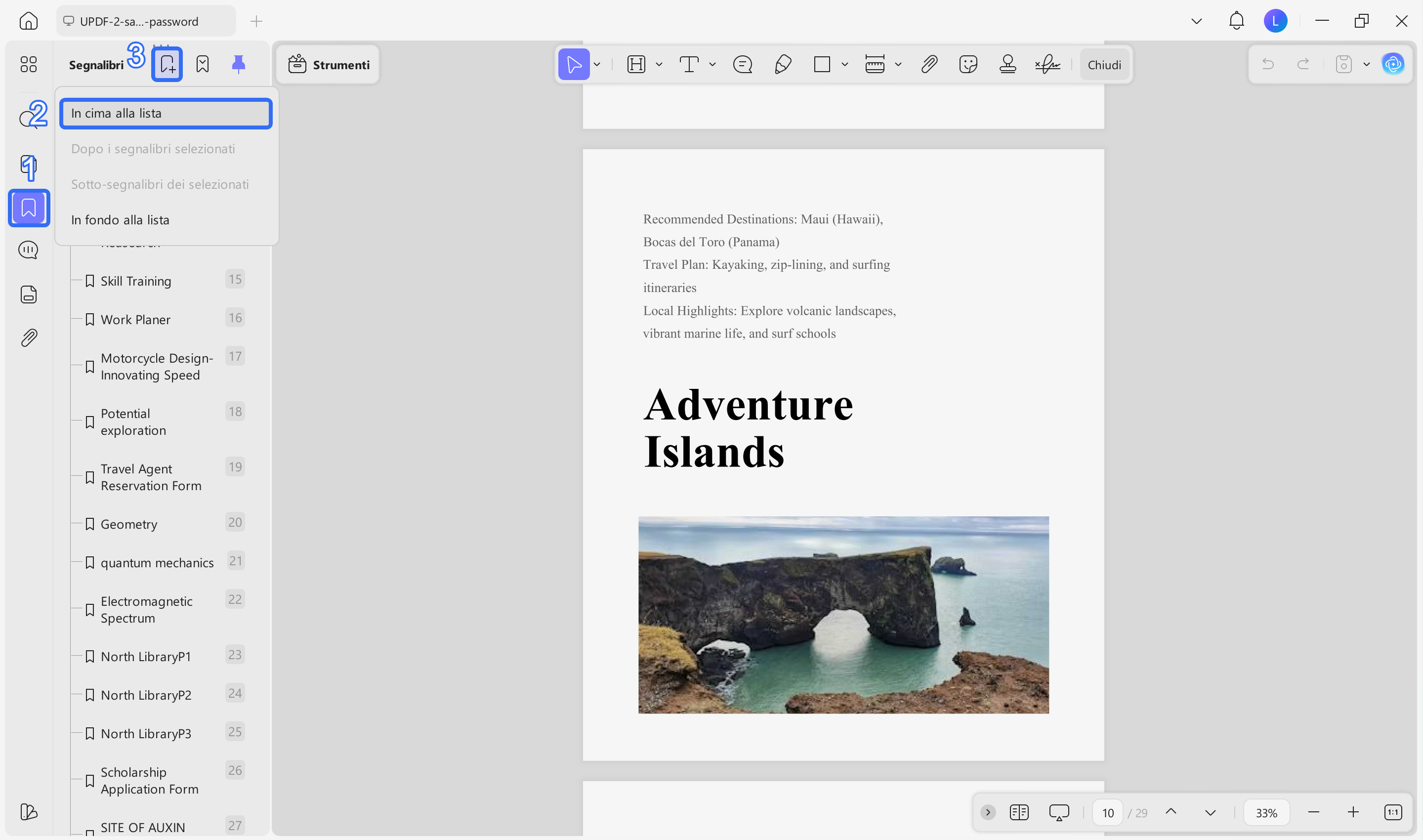 add bookmarks to pdf