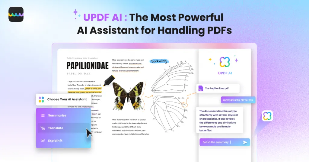 UPDF AI with translating PDF to any language