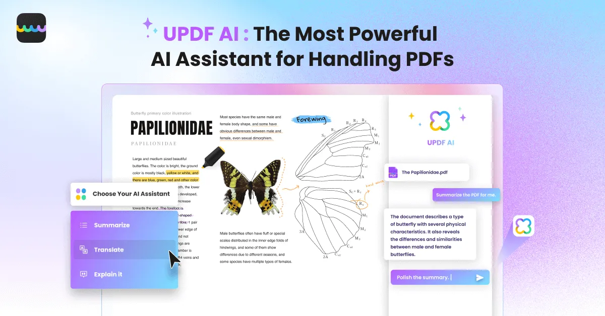 UPDF AI research paper summarizer