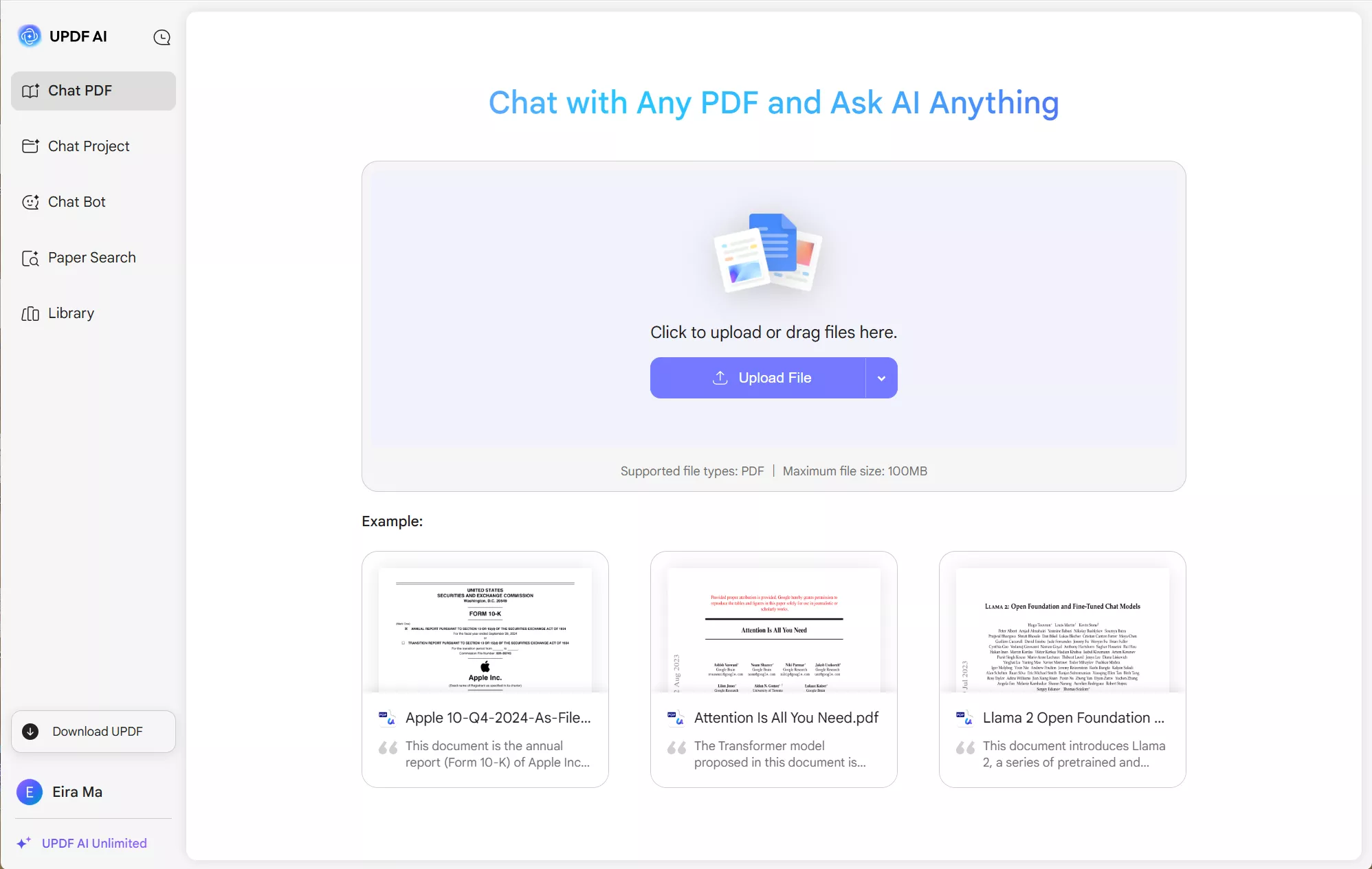UPDF AI web