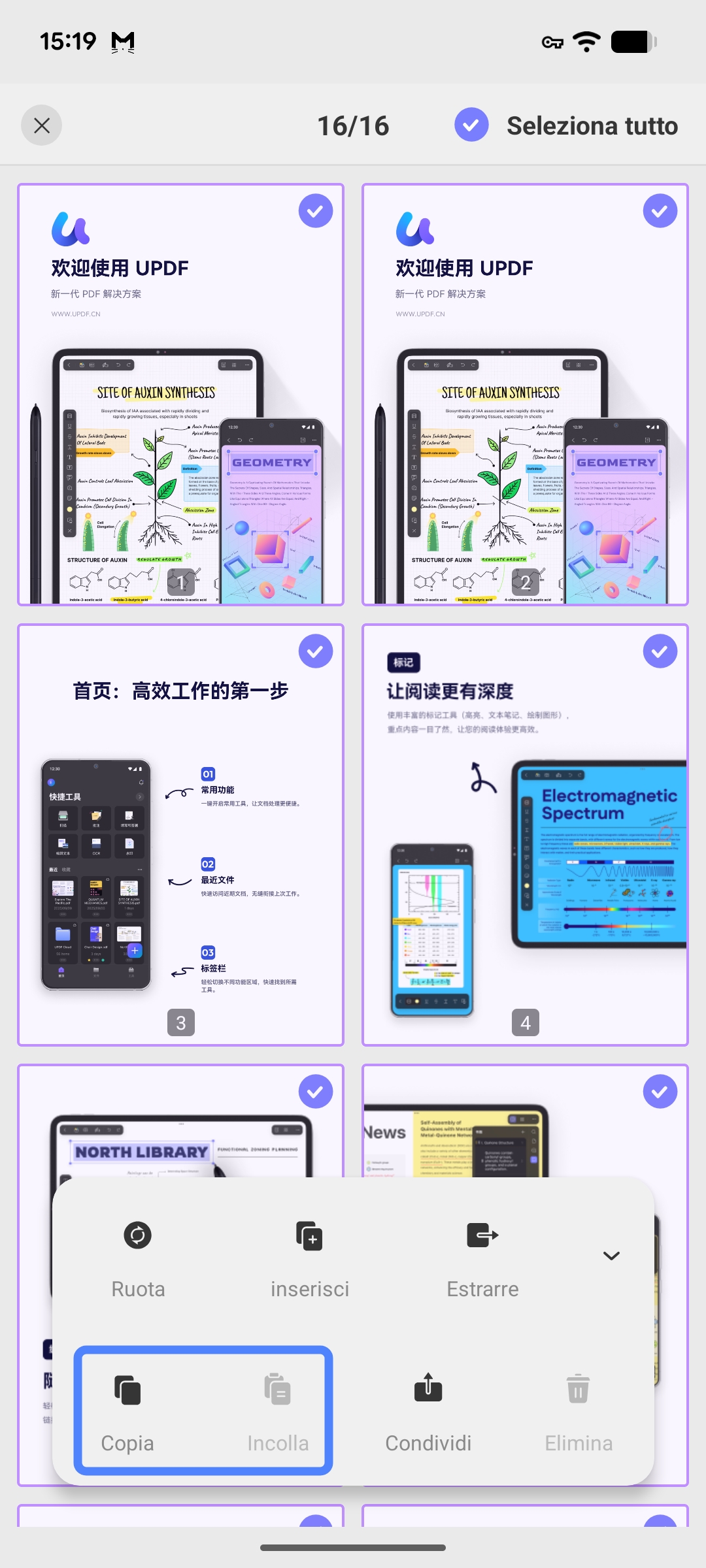 copy and paste pages android