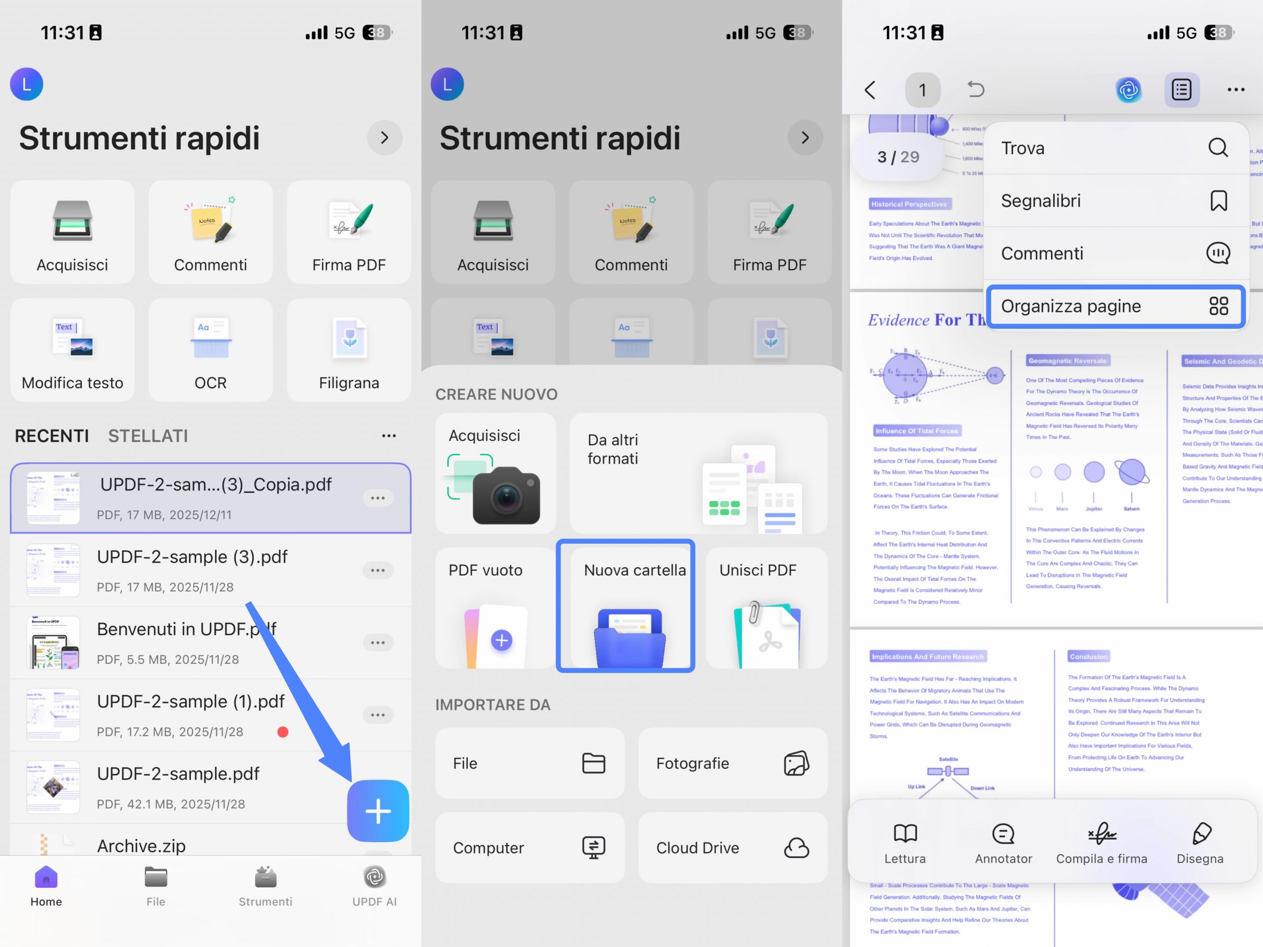 add pdf and organize ios