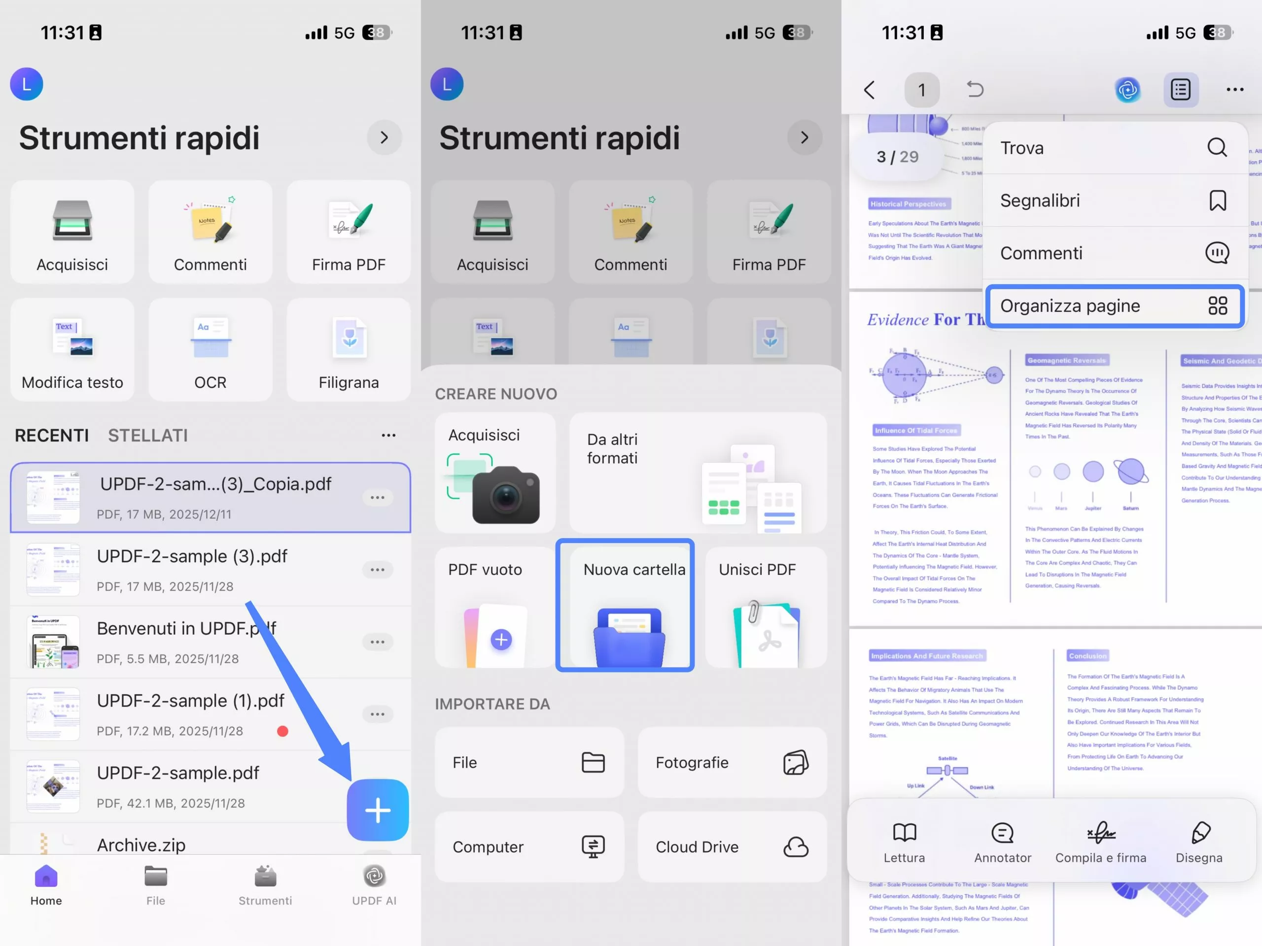 add pdf and organize ios