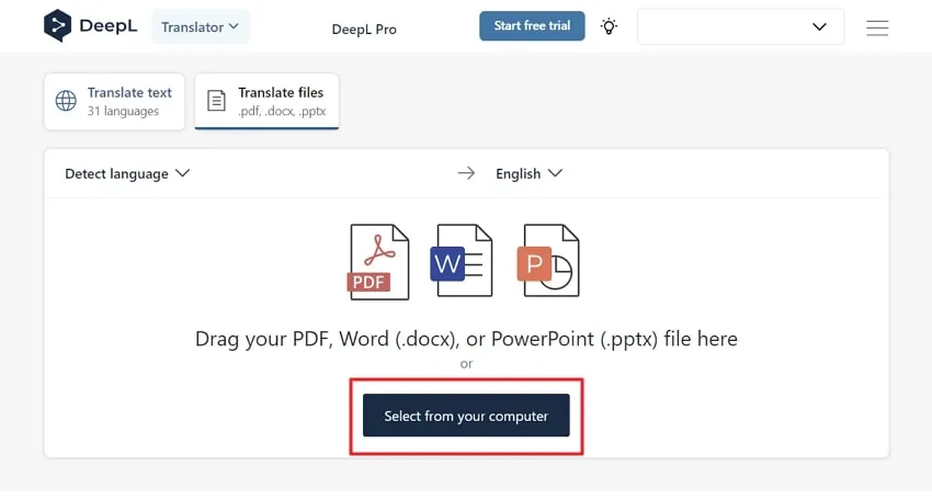 translate pdf english to chinese upload the pdf in english in deepl