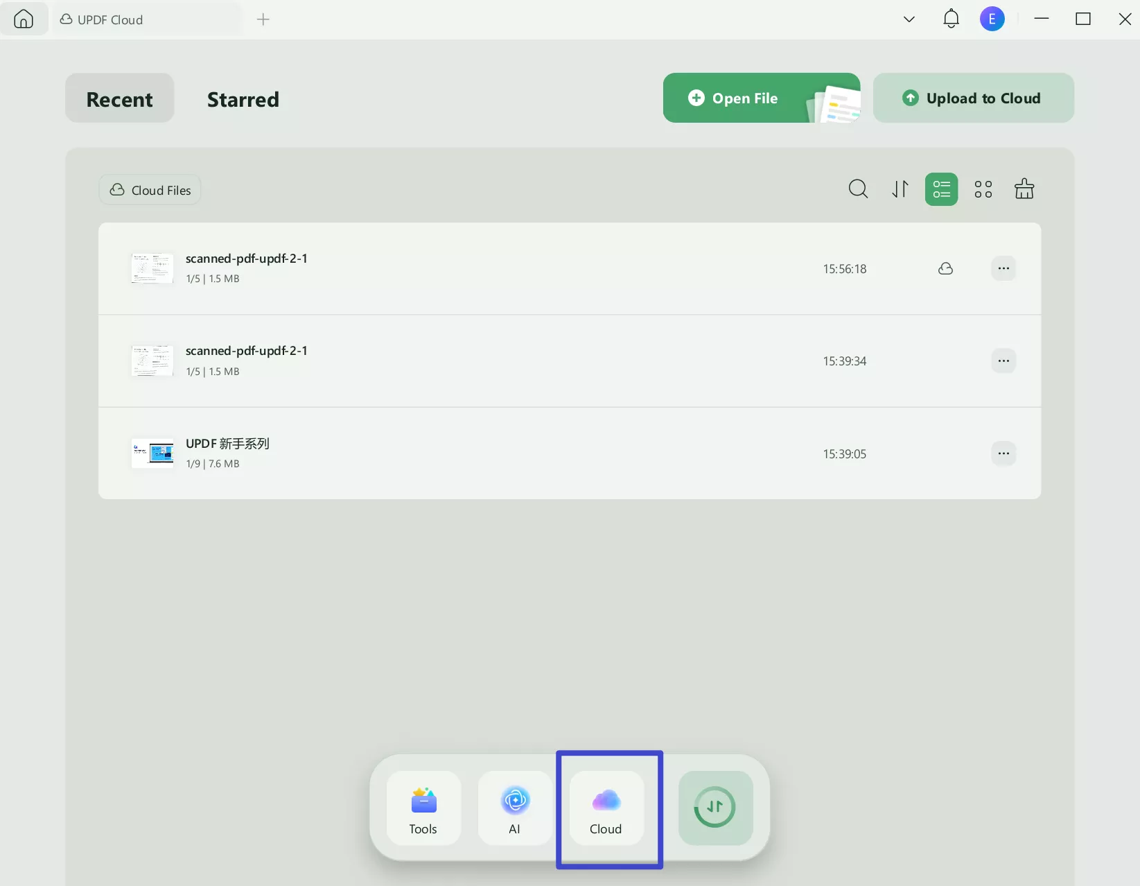 Uplodf PDF to UPDF Cloud