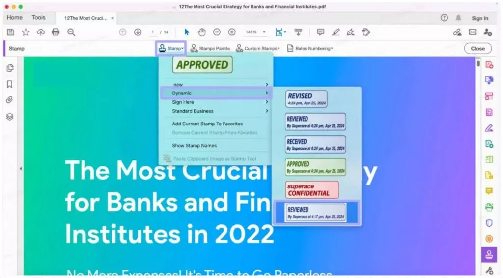 Use the customized stamp in Adobe