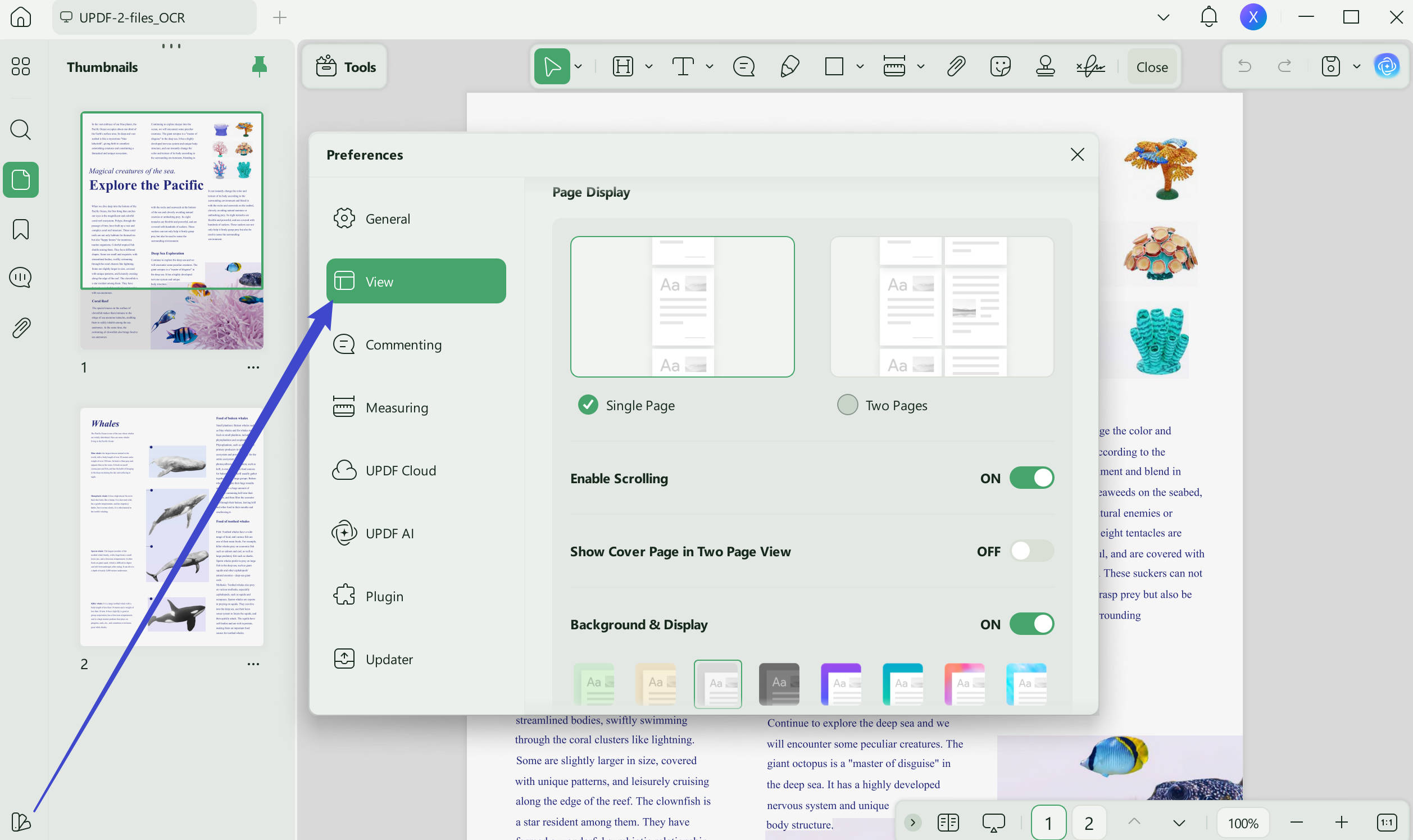 edit pdf layout page view default